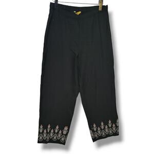 Global desi women's black palazzo pants - large